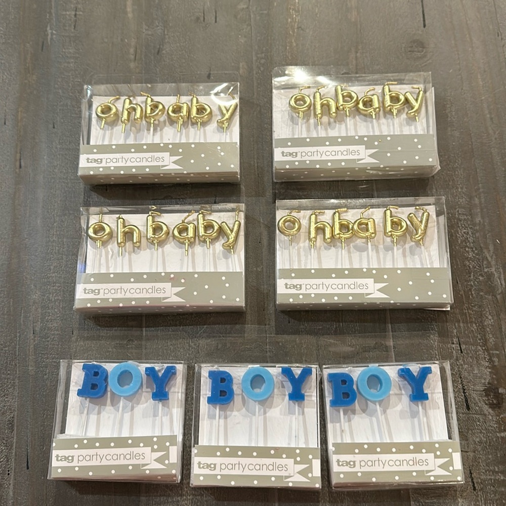 Tag candles NEW oh baby and boy